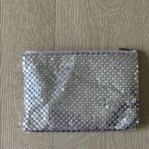 Forever 21 aluminum lavender Metallic Silver Sequin Pouch